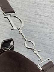 Uubags Dior Hobo Bag in Dark Brown Suede & Smooth Calfskin With Silver Hardware 28x24x8cm - 3