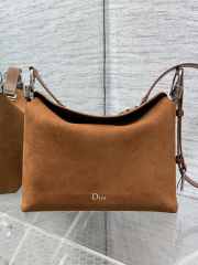 Uubags Dior Hobo Bag in Tan Suede & Smooth Calfskin With Silver Hardware 28x24x8cm - 1