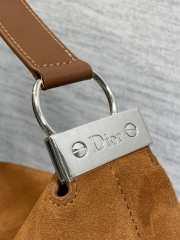 Uubags Dior Hobo Bag in Tan Suede & Smooth Calfskin With Silver Hardware 28x24x8cm - 5