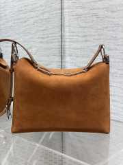 Uubags Dior Hobo Bag in Tan Suede & Smooth Calfskin With Silver Hardware 28x24x8cm - 4