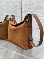Uubags Dior Hobo Bag in Tan Suede & Smooth Calfskin With Silver Hardware 28x24x8cm - 6