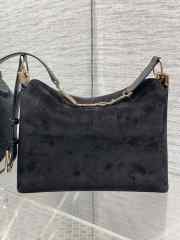 Uubags Dior Hobo Bag in Black Suede & Smooth Calfskin With Gold Hardware 28x24x8cm - 6