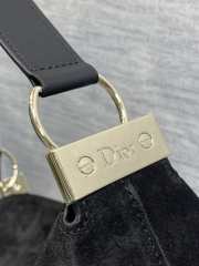 Uubags Dior Hobo Bag in Black Suede & Smooth Calfskin With Gold Hardware 28x24x8cm - 4