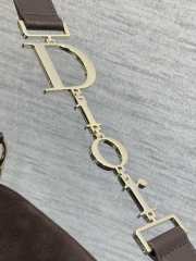 Uubags Dior Hobo Bag in Dark Brown Suede & Smooth Calfskin With Gold Hardware 28x24x8cm - 2