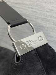 Uubags Dior Large Hobo Bag in Black Suede & Smooth Calfskin With Silver Hardware 39x29x11cm - 6