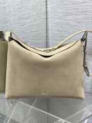 Uubags Dior Large Hobo Bag in Beige Suede & Smooth Calfskin With Silver Hardware 39x29x11cm - 1