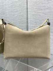 Uubags Dior Large Hobo Bag in Beige Suede & Smooth Calfskin With Silver Hardware 39x29x11cm - 6
