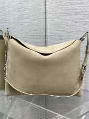 Uubags Dior Large Hobo Bag in Beige Suede & Smooth Calfskin With Silver Hardware 39x29x11cm - 4