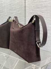 Uubags Dior Large Hobo Bag in Dark Brown Suede & Smooth Calfskin With Gold Hardware 39x29x11cm - 2