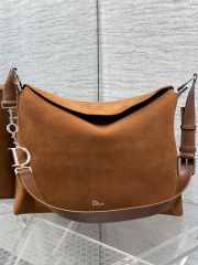 Uubags Dior Large Hobo Bag in Tan Suede & Smooth Calfskin With Silver Hardware 39x29x11cm - 5