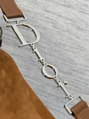 Uubags Dior Large Hobo Bag in Tan Suede & Smooth Calfskin With Silver Hardware 39x29x11cm - 3