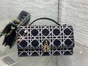 Uubags Miss Dior Micro Hand-Beaded Polka Dot Top Handle Bag In Black/White 21x11.5x4cm - 1