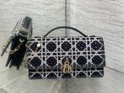 Uubags Miss Dior Micro Hand-Beaded Polka Dot Top Handle Bag In Black/White 21x11.5x4cm - 3
