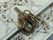 Uubags Miss Dior Micro Hand-Beaded Embroidered Top Handle Bag In White/Gold 24x7.5x14cm - 6