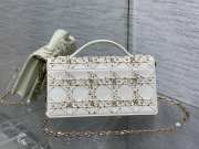 Uubags Miss Dior Micro Hand-Beaded Embroidered Top Handle Bag In White/Gold 24x7.5x14cm - 5