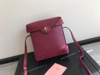 Uubags Manu Atelier Mini Pristine Black Soft In Burgundy 18cm