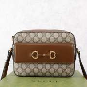 Uubags Gucci Horsebit 1955 Small Brown Leather Camera Bag 24.5x17x6.5cm - 1