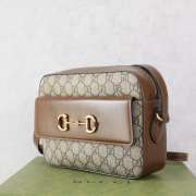 Uubags Gucci Horsebit 1955 Small Brown Leather Camera Bag 24.5x17x6.5cm - 2