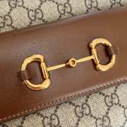 Uubags Gucci Horsebit 1955 Small Brown Leather Camera Bag 24.5x17x6.5cm - 4