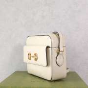 Uubags Gucci Horsebit 1955 Small White Leather Camera Bag 24.5x17x6.5cm - 6