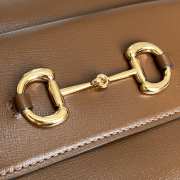 Uubags Gucci Small Horsebit 1955 Brown Leather Camera Bag 24.5x17x6.5cm - 3