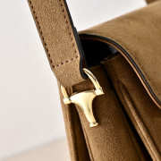 Uubags Gucci Horsebit 1955 Aura mini shoulder bag in brown suede leather 19.5x15x9cm - 3