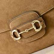 Uubags Gucci Horsebit 1955 Aura small shoulder bag in brown suede leather 26x17.5x10cm - 5