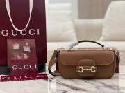 Uubags Gucci Horsebit 1955 Soft Small Top Handle Bag in Brown 22.5x12.5x5.5cm - 1