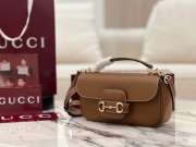 Uubags Gucci Horsebit 1955 Soft Small Top Handle Bag in Brown 22.5x12.5x5.5cm - 3
