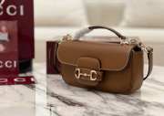 Uubags Gucci Horsebit 1955 Soft Small Top Handle Bag in Brown 22.5x12.5x5.5cm - 2