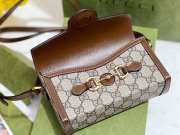 Uubags Gucci Horsebit 1955 mini bag in beige and dark brown GG Supreme 18x12x5cm - 4