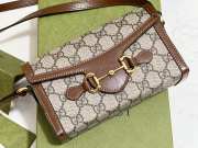 Uubags Gucci Horsebit 1955 mini bag in beige and dark brown GG Supreme 18x12x5cm - 2
