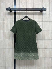 Uubags Gucci Green Embroidered GG Canvas Mini Dress  - 1