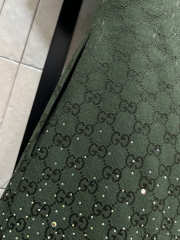 Uubags Gucci Green Embroidered GG Canvas Mini Dress  - 2