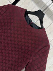 Uubags Gucci Red Embroidered GG Canvas Mini Dress - 6