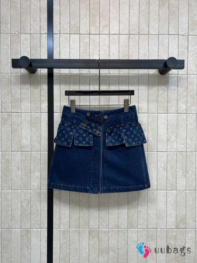 Uubags Louis Vuitton 1AJGE8 Denim Mini Skirt - 1