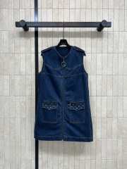 Uubags Louis Vuitton 1AJGDV Denim Dress with Zipper - 1