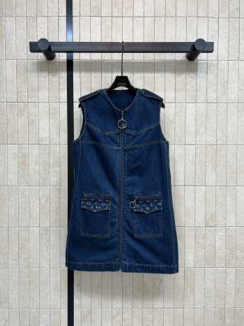 Uubags Louis Vuitton 1AJGDV Denim Dress with Zipper