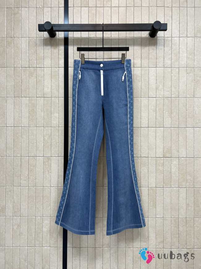 Uubags Louis Vuitton 1AIPVB Denim-Effect Softshell Ski Pants In Blue - 1