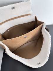 Uubags Balenciaga Rodeo Handbag Large in noce suede calfskin and white fleecel, aged-silver hardware 40x30x13cm - 6