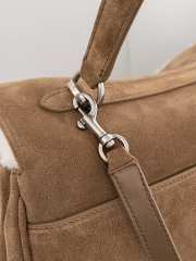 Uubags Balenciaga Rodeo Handbag Large in noce suede calfskin and white fleecel, aged-silver hardware 40x30x13cm - 4