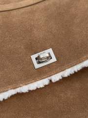 Uubags Balenciaga Rodeo Handbag Large in noce suede calfskin and white fleecel, aged-silver hardware 40x30x13cm - 2