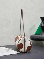 Uubags Miu Miu Printed Leather Bag In White/Burnt Sienna 21.5x9x9cm - 5