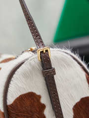 Uubags Miu Miu Printed Leather Bag In White/Burnt Sienna 21.5x9x9cm - 4