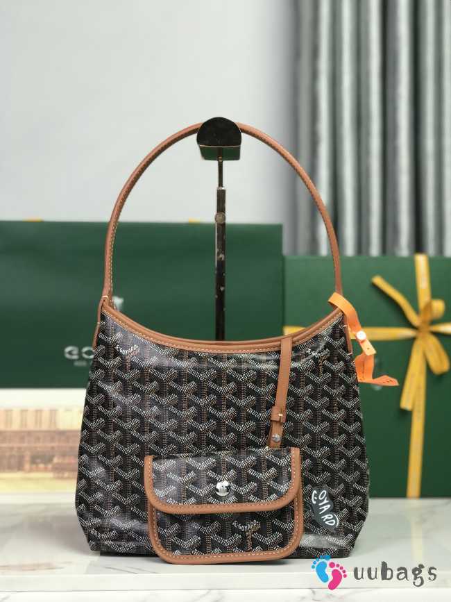 Uubags Goyard mini Bohème hobo bag in black/tan 26x11x22cm - 1