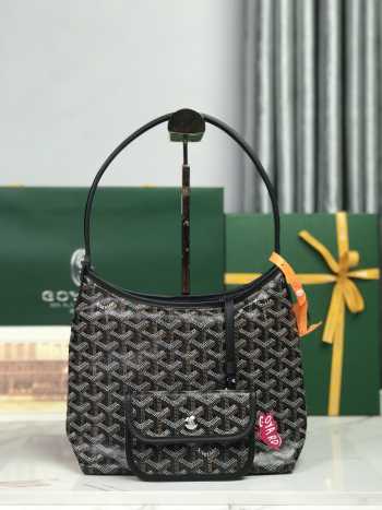 Uubags Goyard mini Bohème hobo bag in black 26x11x22cm