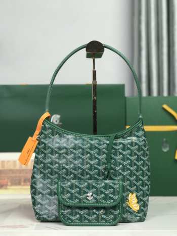 Uubags Goyard mini Bohème hobo bag in green 26x11x22cm