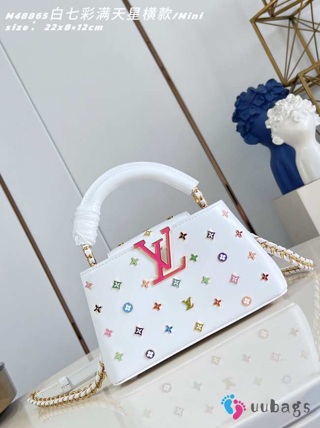 Uubags Louis Vuitton M27636 LV x TM Capucines East-West Mini Bag Snow 12x8x22cm - 1