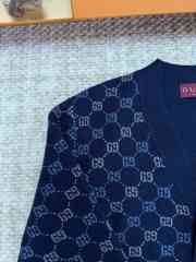 Uubags Gucci GG double wool knit jumper in dark blue  - 6