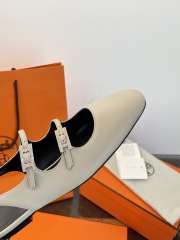 Uubags Hermes Mila slingback in beige nomade goatskin featuring a Hapi buckle - 6